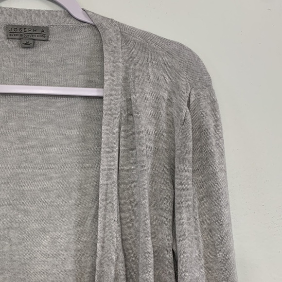 Joseph A Long Length Light Grey Open Front Cardigan Size M - Picture 2 of 6